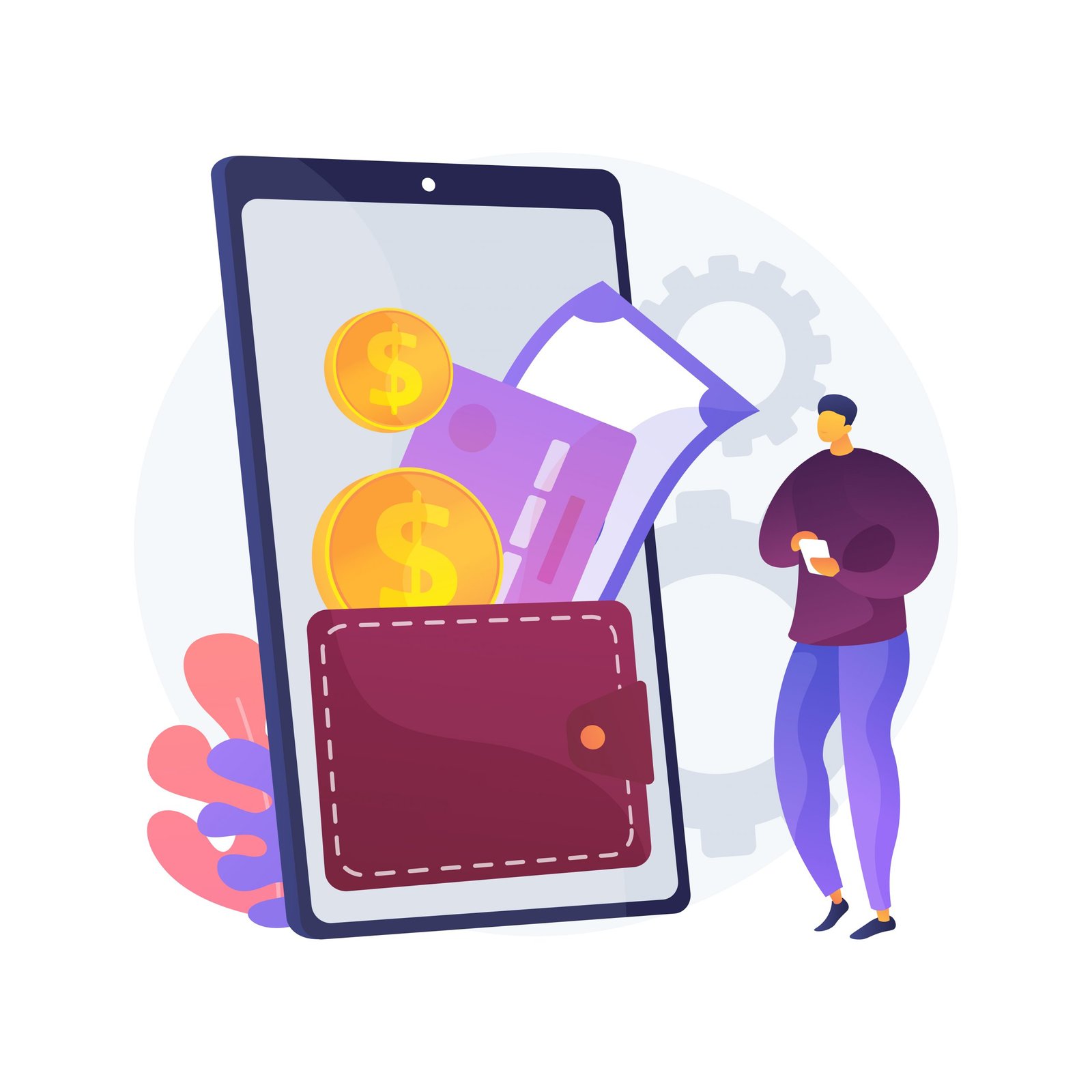 Digital wallet abstract concept vector illustration.