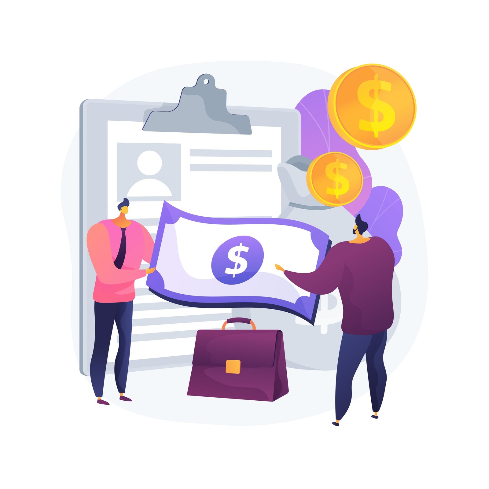 Money lending abstract concept vector illustration.